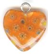 1 14mm Yellow and White Heart Pendant